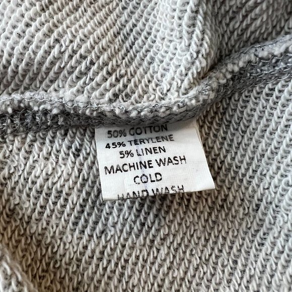 Brandy Melville Women's One Size Linen Blend Gray Cropped Sweatshirt Long Sleeve - Picture 10 of 13